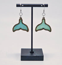 Load image into Gallery viewer, Blue Whale Tail Earrings