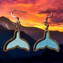 Load image into Gallery viewer, Blue Whale Tail Earrings
