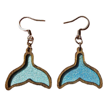 Load image into Gallery viewer, Blue Whale Tail Earrings