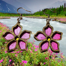 Load image into Gallery viewer, Salmonberry Flower Earrings