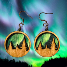 Load image into Gallery viewer, Green Aurora Earrings
