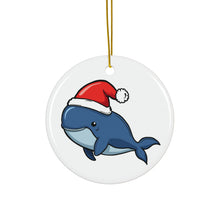 Load image into Gallery viewer, Santa Whale Ornament