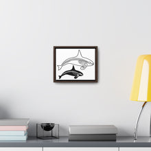 Load image into Gallery viewer, Two Orca Skeletons Framed Canvas