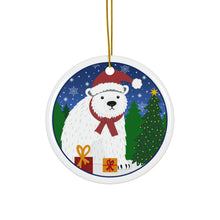 Load image into Gallery viewer, Polar Bear Santa Ornament