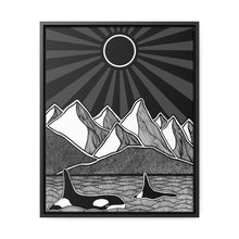 Load image into Gallery viewer, Two Orcas Framed Canvas