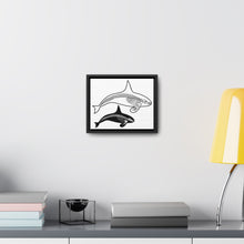 Load image into Gallery viewer, Two Orca Skeletons Framed Canvas