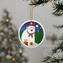 Load image into Gallery viewer, Polar Bear Santa Ornament