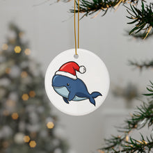 Load image into Gallery viewer, Santa Whale Ornament