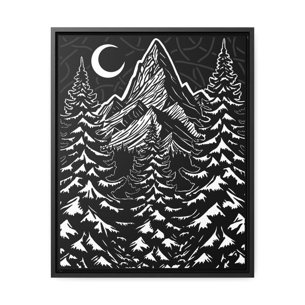 Winter Night Framed Canvas