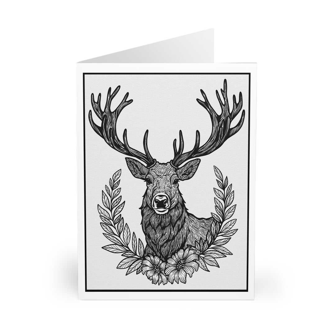 Floral Buck Greeting Card (5 Pack)