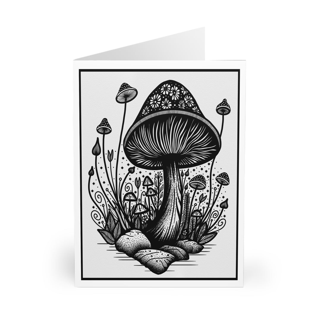 Tiny Mushrooms Greeting Card (5 Pack)